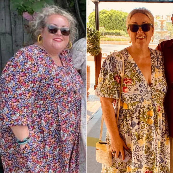 Before and after customer photo comparison