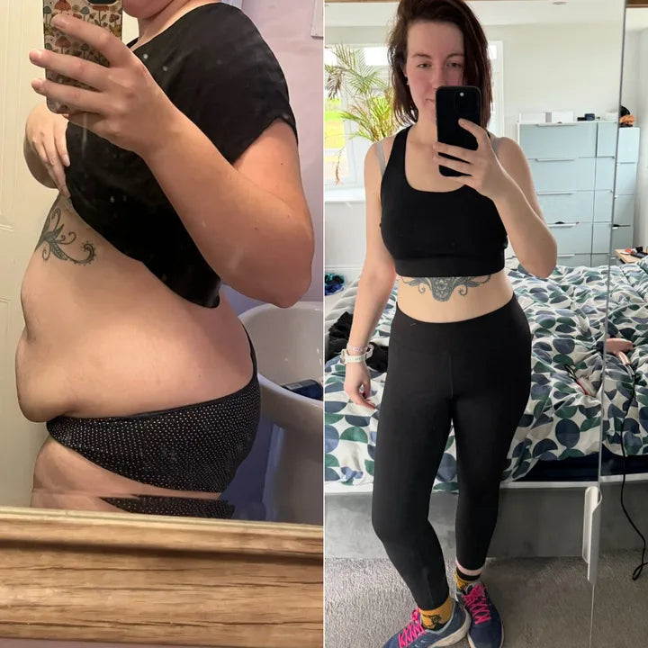 Before and after customer photo comparison