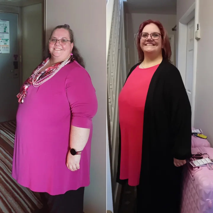 Before and after customer photo comparison