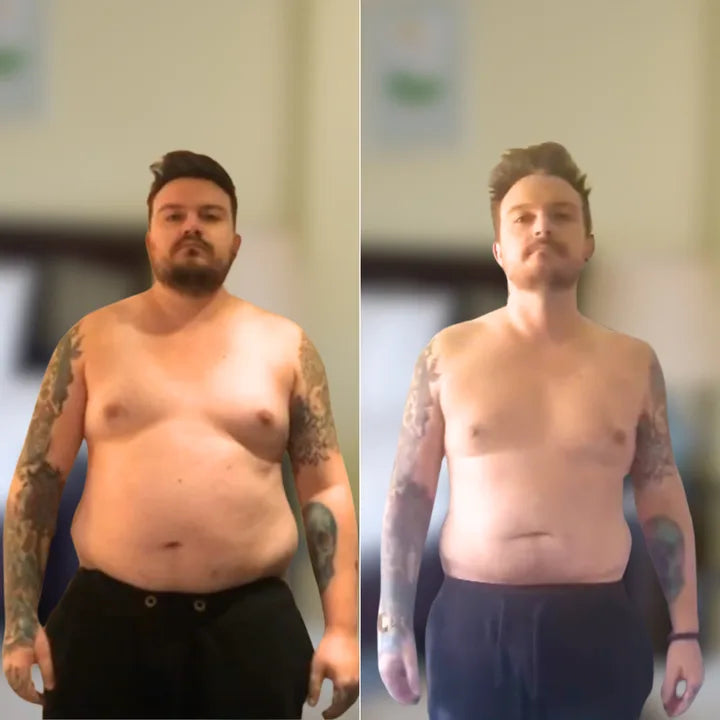 Before and after customer photo comparison