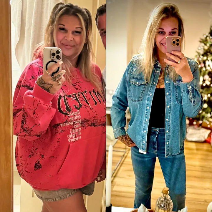 Before and after customer photo comparison