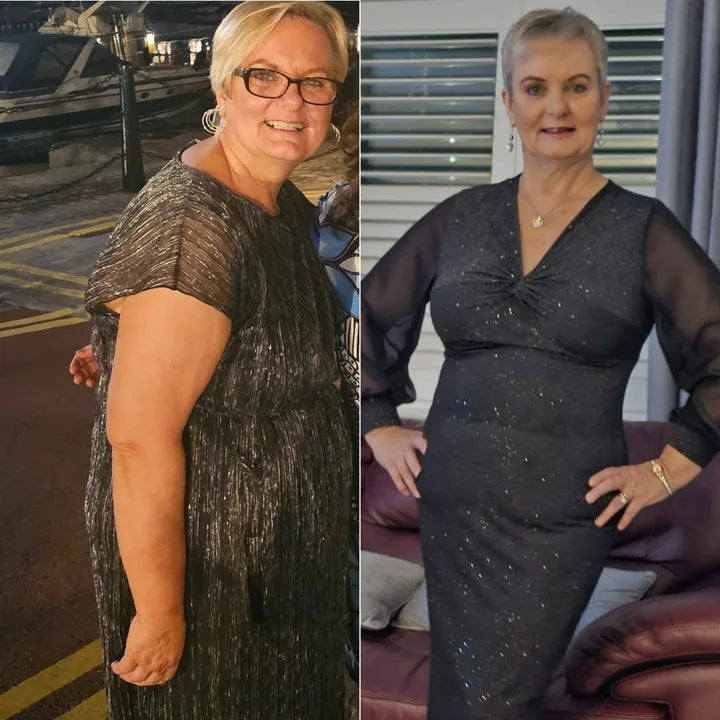 Before and after customer photo comparison