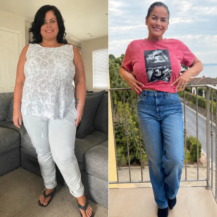 Before and after customer photo comparison